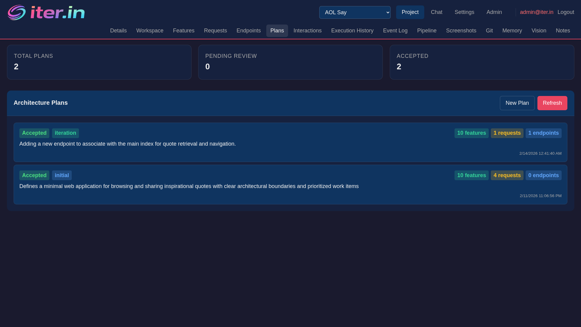 Architecture planning view