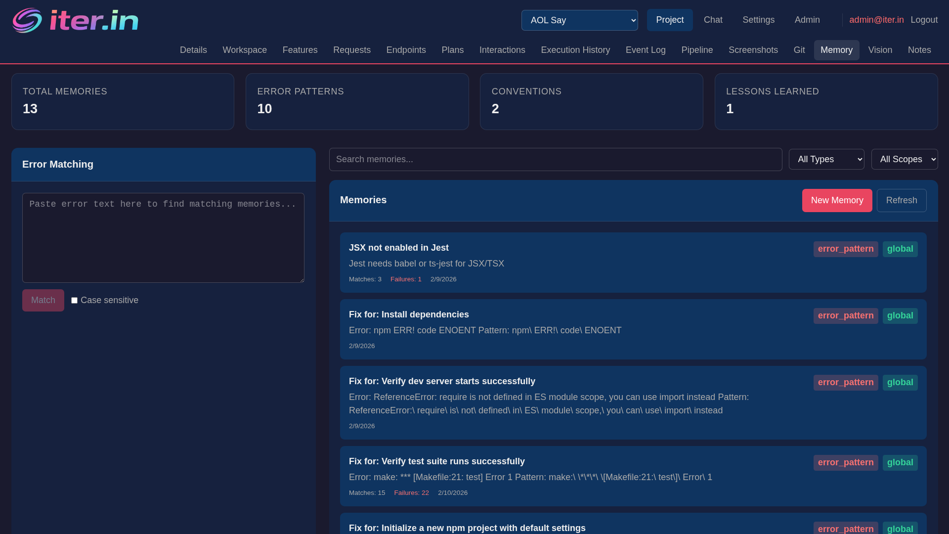 RAG search interface